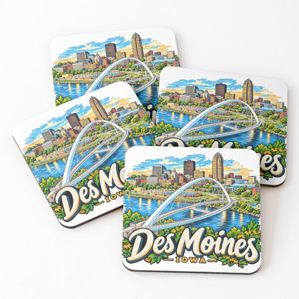 Item preview, Hand Drawn Des Moines Iowa Travel Souvenir Landmark Gift designed and sold by MichaeIRellov.