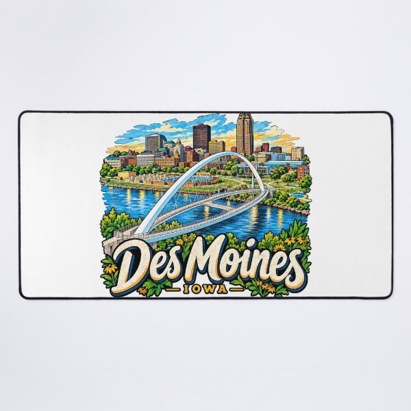 Item preview, Hand Drawn Des Moines Iowa Travel Souvenir Landmark Gift designed and sold by MichaeIRellov.