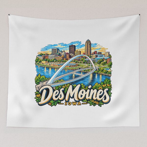 Item preview, Hand Drawn Des Moines Iowa Travel Souvenir Landmark Gift designed and sold by MichaeIRellov.