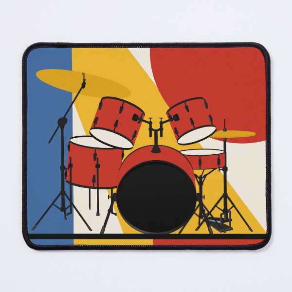 Item preview, Drum Set Art Print, Bauhaus Music Print, Drummer Gift, Mid Century Modern Art, Jazz Drum Decor, Music Room Print, Geometric Music Art designed and sold by Studio pod Burom.