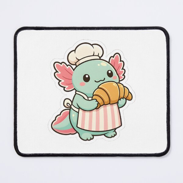 Item preview, Cute Kawaii Baker Axolotl Croissant Sticker designed and sold by YALLABUY.