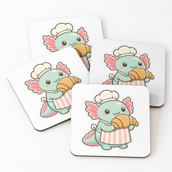 Item preview, Cute Kawaii Baker Axolotl Croissant Sticker designed and sold by YALLABUY.