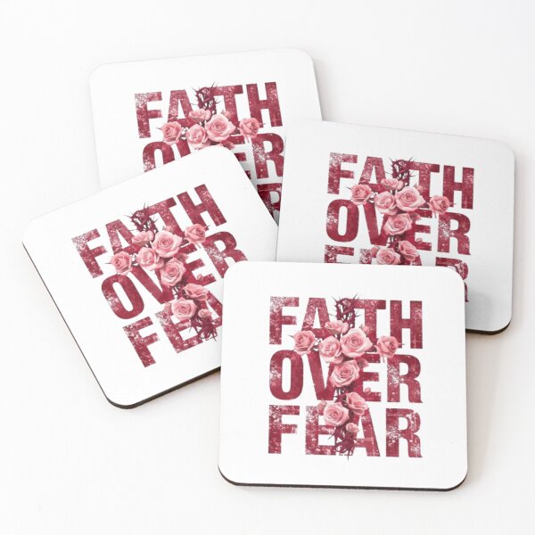 Item preview, Faith Over Fear Rose Cross  Christian Floral Inspirational Art designed and sold by EatPrayLive.
