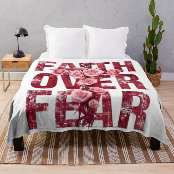 Item preview, Faith Over Fear Rose Cross  Christian Floral Inspirational Art designed and sold by EatPrayLive.