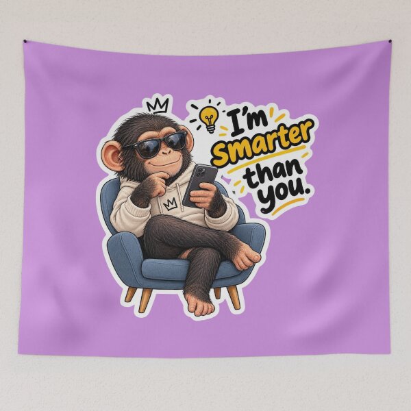Item preview, Sassy Chimp Sitting On Chair - I'm Smarter Than You Meme designed and sold by carestazafeli.