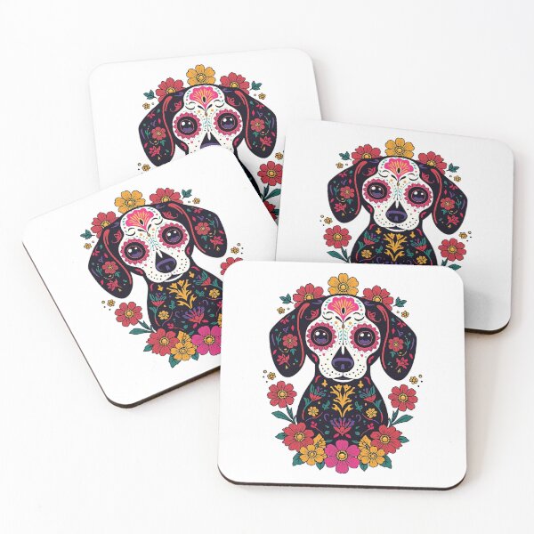 Item preview, Sugar Skull Dachshund Day Of The Dead Halloween Dog designed and sold by Jack n' Sally's.