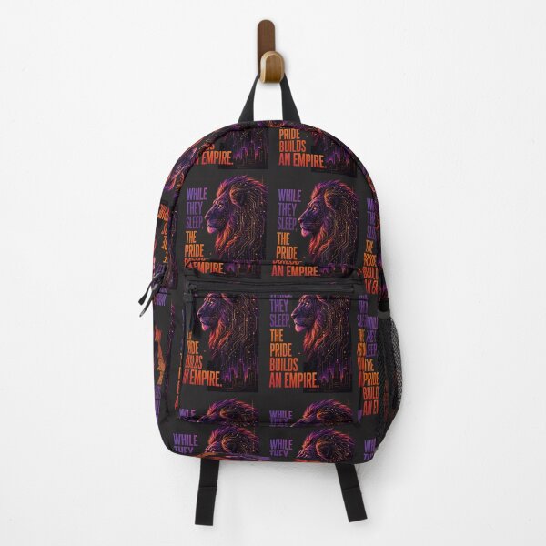 Item preview, While They Sleep The Pride Builds An Empire - Neon Cyberpunk Lion Tech Entrepreneur Coder Grind Motivational Quote Art designed and sold by Bennie Singh.