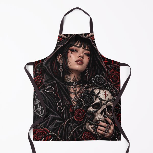 Item preview, Memento Mori Dark Gothic Witch Macabre Skull Art designed and sold by CrazySzoopWorld.