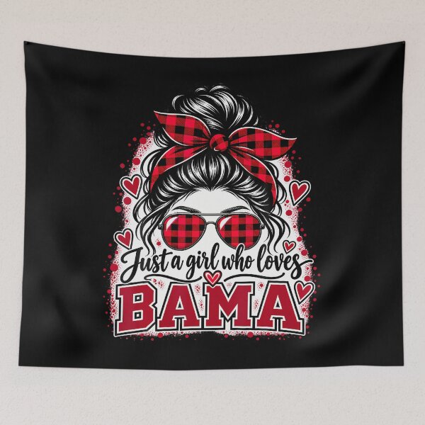 Item preview, Bama Alabama Women Girls Messy Bun Hair Alabama State Pride designed and sold by Alzasshop.