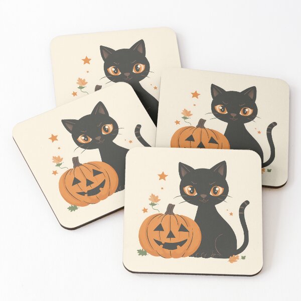 Item preview, Spooky Season Black Cat and Jack-o'-Lantern - Cute Halloween Sticker designed and sold by Lu7u.