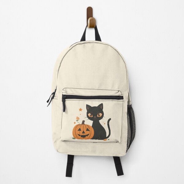 Item preview, Spooky Season Black Cat and Jack-o'-Lantern - Cute Halloween Sticker designed and sold by Lu7u.