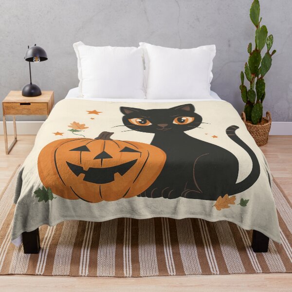 Item preview, Spooky Season Black Cat and Jack-o'-Lantern - Cute Halloween Sticker designed and sold by Lu7u.