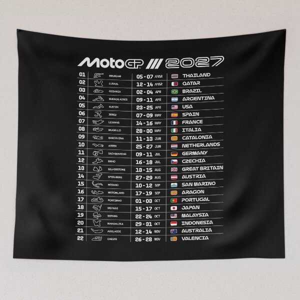 Item preview, MotoGP 2027 Race Calendar – Circuits, Dates & Country Flags designed and sold by Stotee.