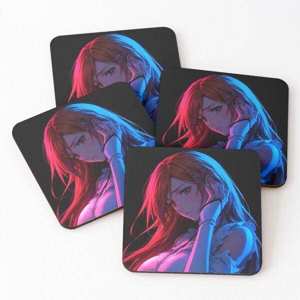 Item preview, Orihime | Neon Anime Woman – Pink Blue Cyberpunk Aesthetic Portrait designed and sold by Dyan4.