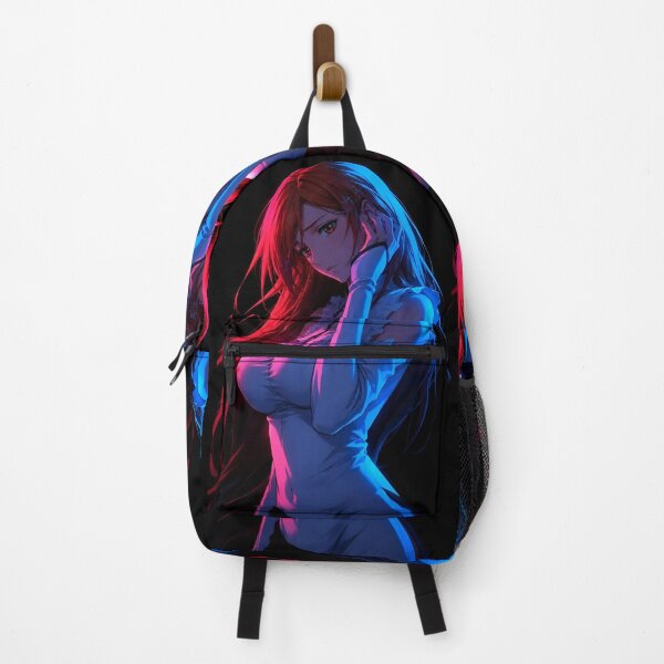 Item preview, Orihime | Neon Anime Woman – Pink Blue Cyberpunk Aesthetic Portrait designed and sold by Dyan4.