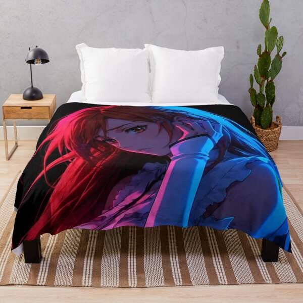 Item preview, Orihime | Neon Anime Woman – Pink Blue Cyberpunk Aesthetic Portrait designed and sold by Dyan4.