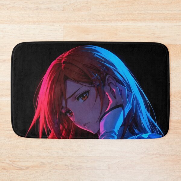 Item preview, Orihime | Neon Anime Woman – Pink Blue Cyberpunk Aesthetic Portrait designed and sold by Dyan4.