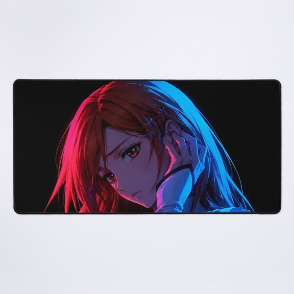 Item preview, Orihime | Neon Anime Woman – Pink Blue Cyberpunk Aesthetic Portrait designed and sold by Dyan4.