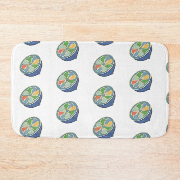 Item preview, Blue & Green Lemon Citrus Slice - Colourful Fruit Illustration designed and sold by iampaulmorris.
