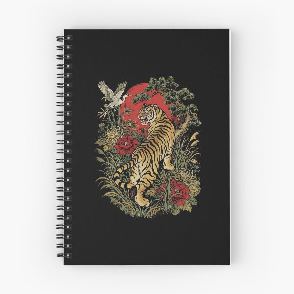 Item preview, Japanese Tiger Garden Crane Botanical Nature Scene designed and sold by Glow-Paw-Studio.