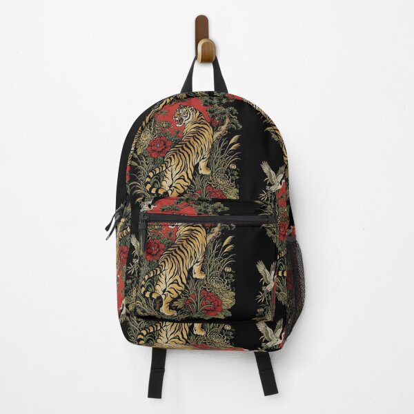 Item preview, Japanese Tiger Garden Crane Botanical Nature Scene designed and sold by Glow-Paw-Studio.