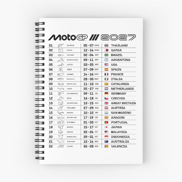 Item preview, MotoGP 2027 Race Calendar – Circuits, Dates & Country Flags designed and sold by Stotee.