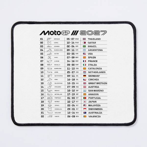 Item preview, MotoGP 2027 Race Calendar – Circuits, Dates & Country Flags designed and sold by Stotee.