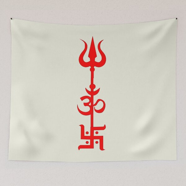 Item preview, Trishakti Trishul Om Swastika Symbol designed and sold by hutofdesigns.