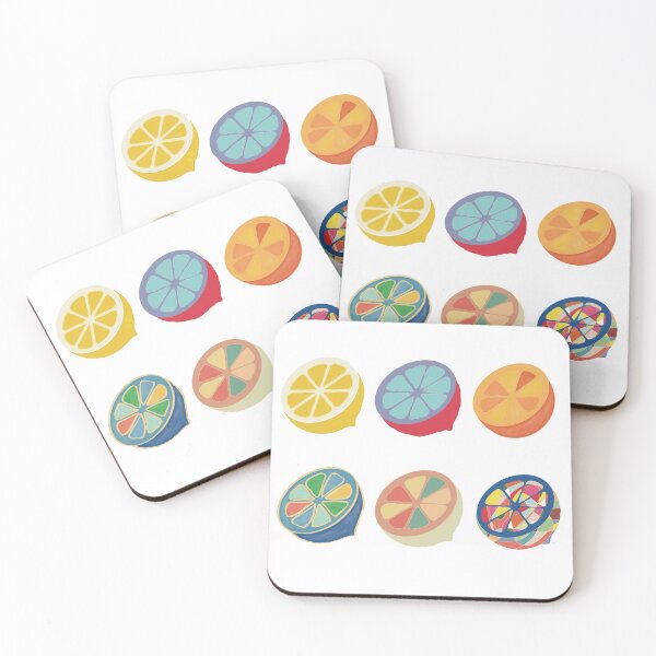 Item preview, Citrus Slice Set of Six - Colourful Fruit Illustration designed and sold by iampaulmorris.