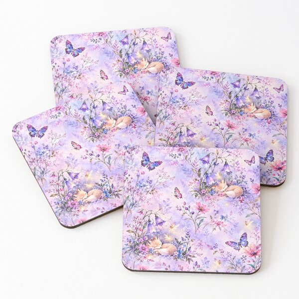 Item preview, Sleeping Foxes in a Lavender Butterfly Garden designed and sold by Yeanishi.