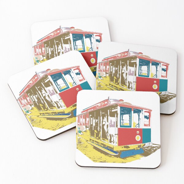 Item preview, Red & Yellow Mini San Francisco Cable Car - Painterly City Icon Art designed and sold by iampaulmorris.