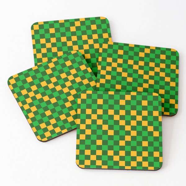 Item preview, Green And Yellow On Dark Green Checkered Pattern   designed and sold by PatternTitan.