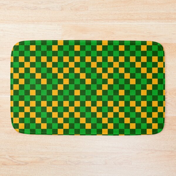 Item preview, Green And Yellow On Dark Green Checkered Pattern   designed and sold by PatternTitan.