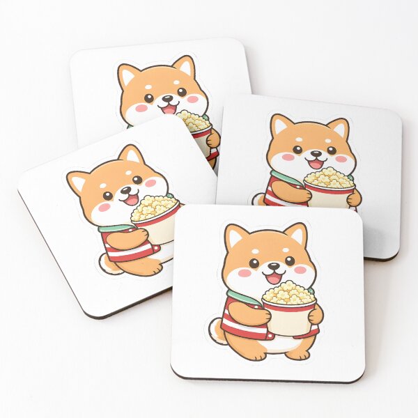 Item preview, Cute Kawaii Popcorn Shiba Inu Movie Sticker designed and sold by YALLABUY.
