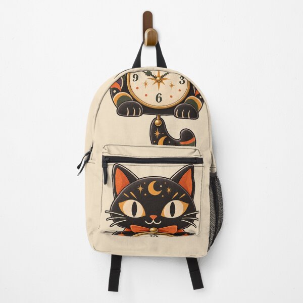 Item preview, Retro Black Cat Halloween Clock designed and sold by AliAltinelArt.