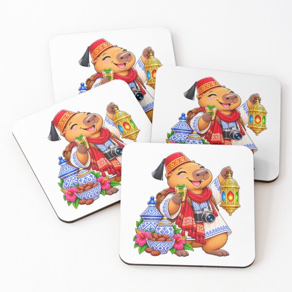 Item preview, Cute Tunisia Capybara – Mint Tea & Colorful Lantern Travel Adventure designed and sold by CapybaraTravels.