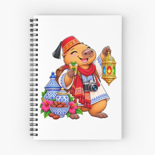 Item preview, Cute Tunisia Capybara – Mint Tea & Colorful Lantern Travel Adventure designed and sold by CapybaraTravels.