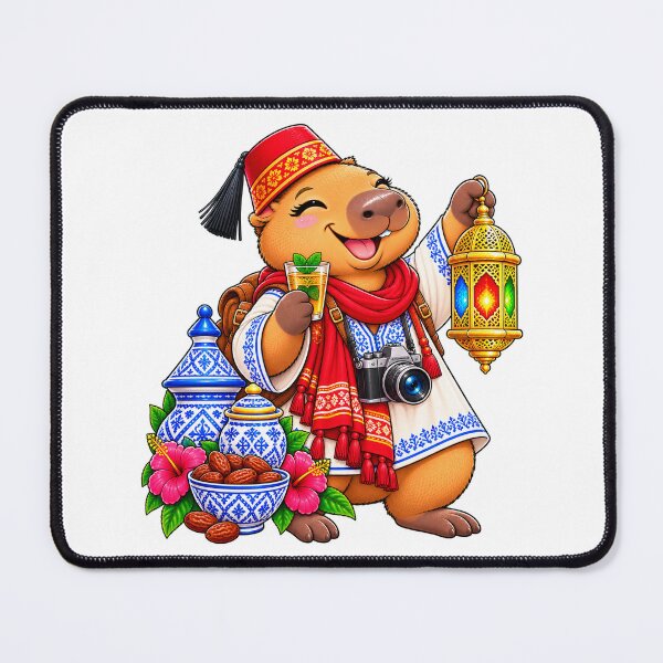 Item preview, Cute Tunisia Capybara – Mint Tea & Colorful Lantern Travel Adventure designed and sold by CapybaraTravels.