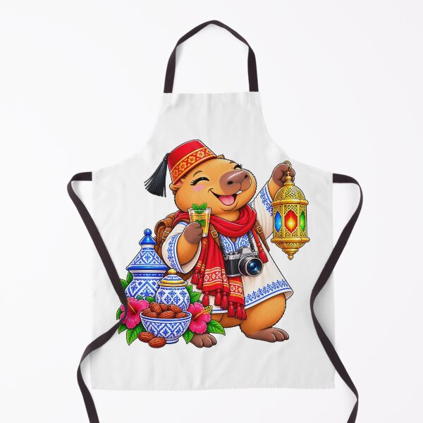Item preview, Cute Tunisia Capybara – Mint Tea & Colorful Lantern Travel Adventure designed and sold by CapybaraTravels.