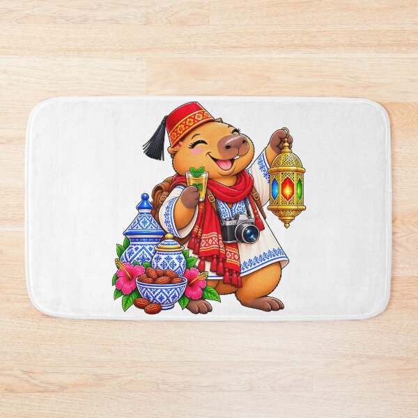 Item preview, Cute Tunisia Capybara – Mint Tea & Colorful Lantern Travel Adventure designed and sold by CapybaraTravels.