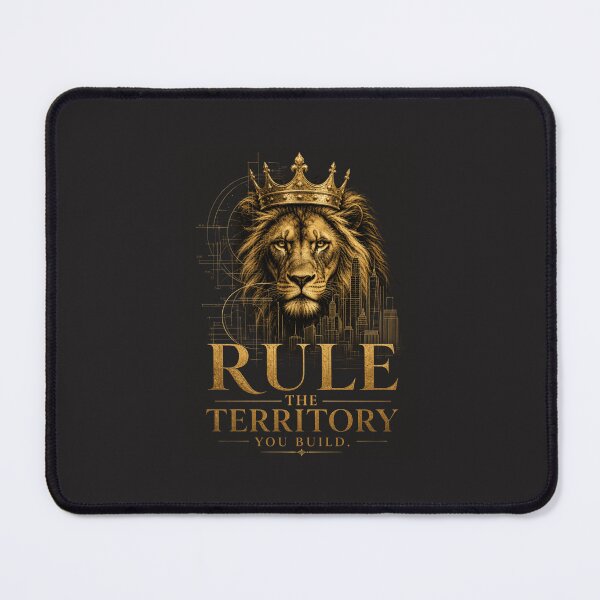 Item preview, Rule The Territory You Build - Regal Crowned Lion Real Estate Mogul Investor Business Leader Gold Motivational Quote Art designed and sold by Bennie Singh.