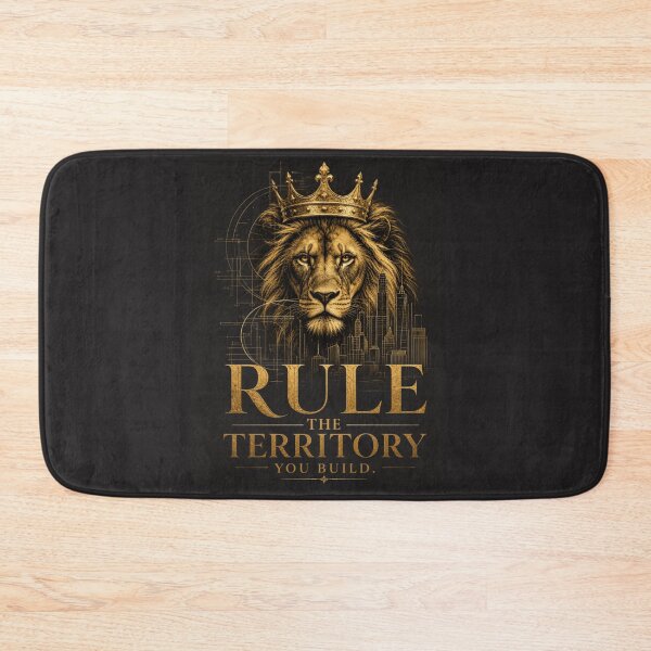 Item preview, Rule The Territory You Build - Regal Crowned Lion Real Estate Mogul Investor Business Leader Gold Motivational Quote Art designed and sold by Bennie Singh.