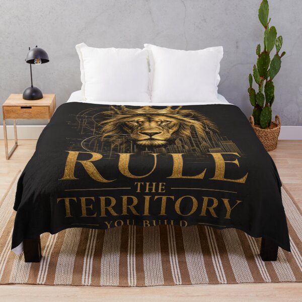 Item preview, Rule The Territory You Build - Regal Crowned Lion Real Estate Mogul Investor Business Leader Gold Motivational Quote Art designed and sold by Bennie Singh.