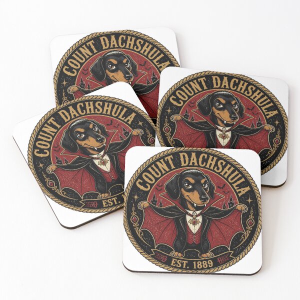 Item preview, Count Dachshula Vampire Dachshund Gothic Halloween Badge designed and sold by Jack n' Sally's.