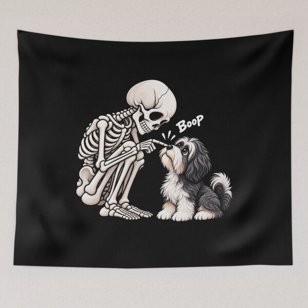 Item preview, Funny Skeleton Tibetan Terrier Dog Boop Halloween Design Mom Dad designed and sold by rafaeltto.