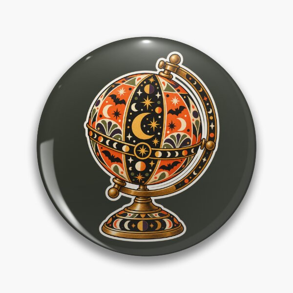 Item preview, Retro Celestial Halloween Globe designed and sold by AliAltinelArt.