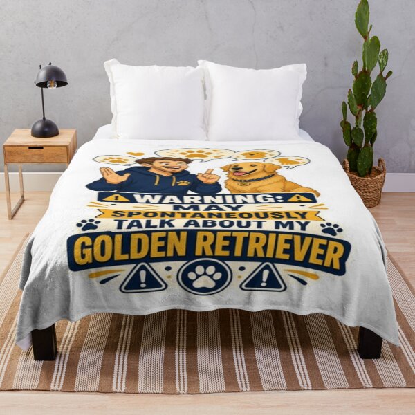 Item preview, Warning May Spontaneously Talk About My Golden Retriever designed and sold by ClaussShop.
