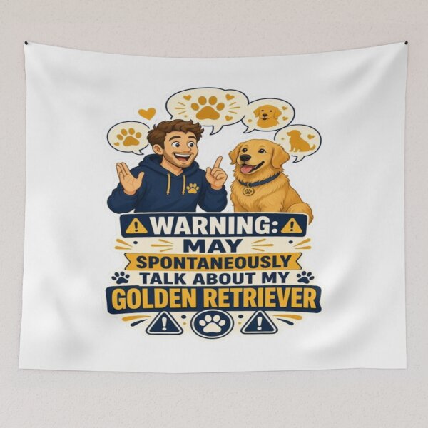 Item preview, Warning May Spontaneously Talk About My Golden Retriever designed and sold by ClaussShop.
