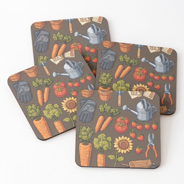 Item preview, Pixel Gardening Tools Layout | Retro Cute Garden Hobby Art designed and sold by Pixel8Prints.