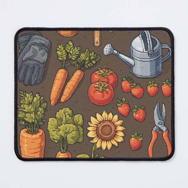 Item preview, Pixel Gardening Tools Layout | Retro Cute Garden Hobby Art designed and sold by Pixel8Prints.